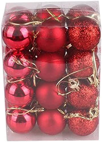 C R Tradelink 50MM Christmas Ornament RED Ball Decor Christmas Tree Ball Bauble Hanging Home Party Ornament Xmas Decor12Pcs Red