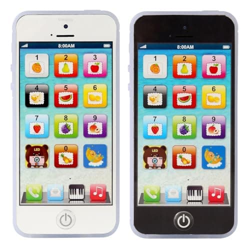 Cooplay 1X Child Phone Toy Toddler Rechargeable Smart Phone Play Music Song Educational Recharge TypeC Mobile for Baby Kids Children Infant Christmas Day