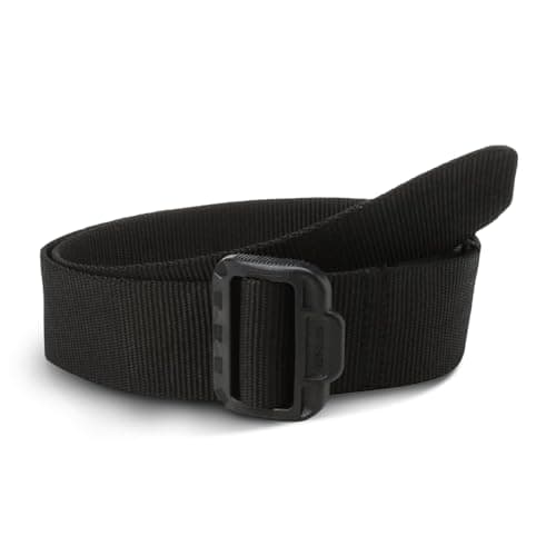 Tru-Spec Security Friendly Tactical Belt - Durable, Rip-Resistant Nylon Belts for Men and Women with Non-Metallic Buckle, Black - Large