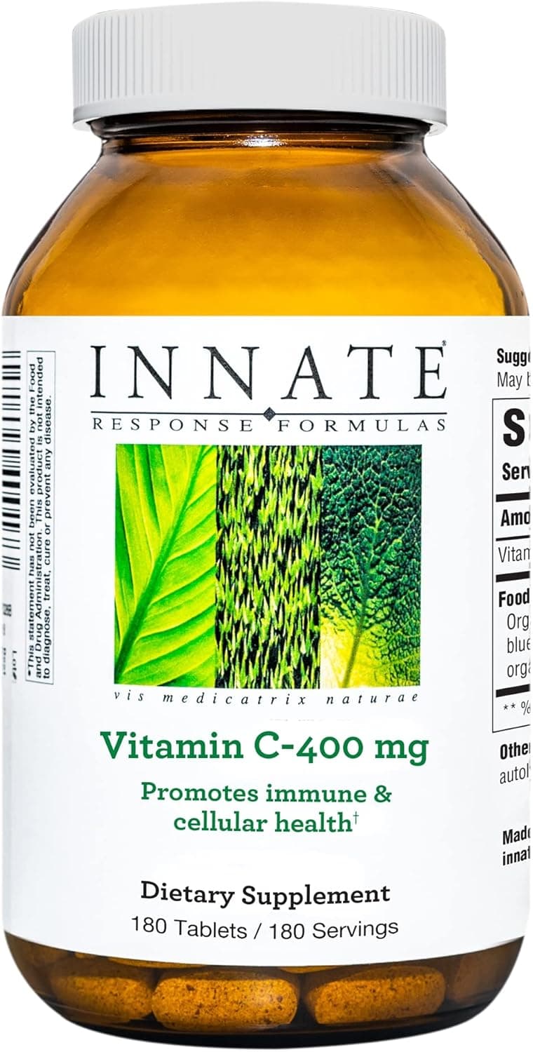 INNATE Response Formulas Vitamin C400 mg Antioxidant Vitamin C Supplement Promotes Immune and Cellular Health Vegan Kosher and NonGMO 180 tablets 180 Servings