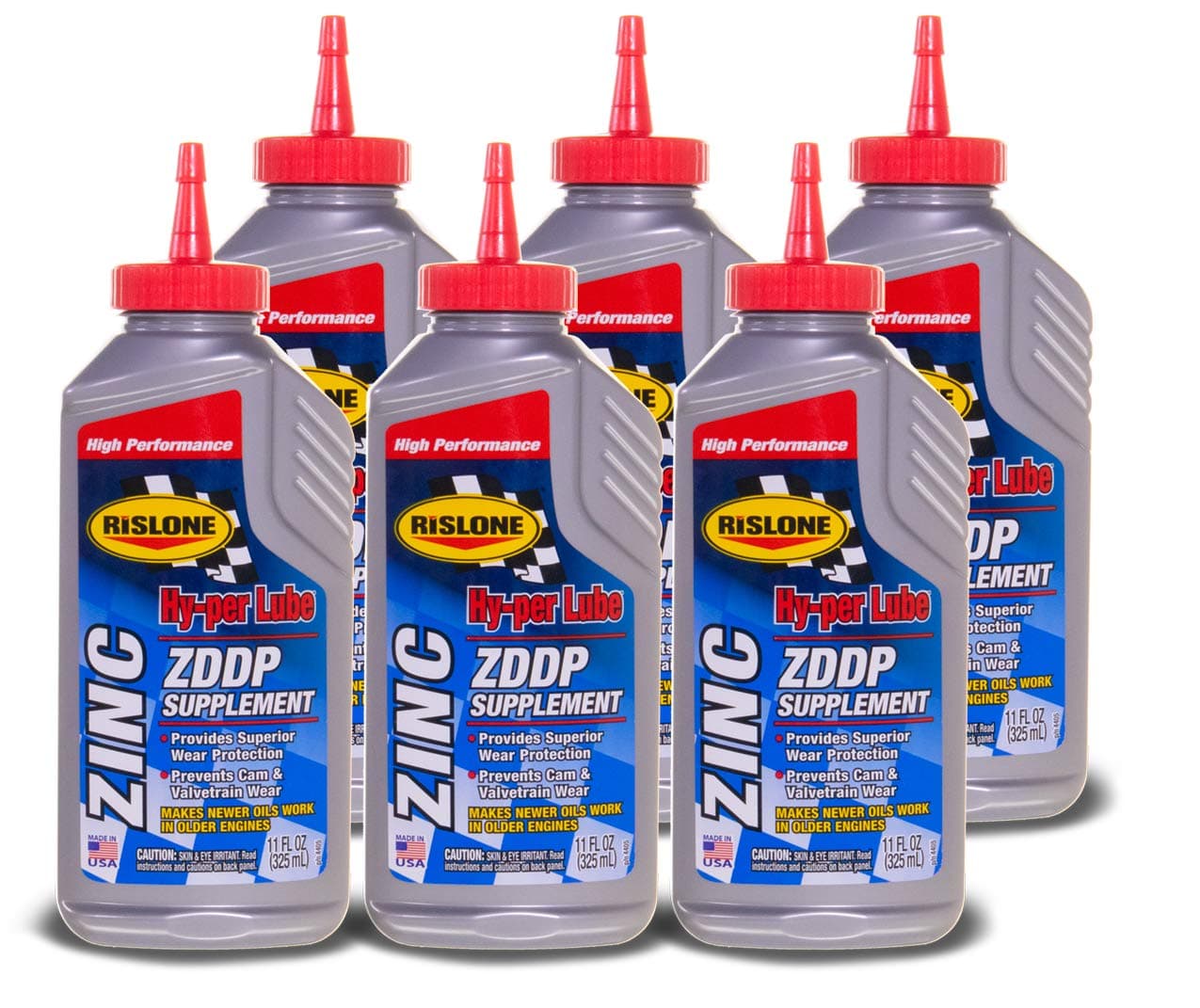 Rislone 44056PK Hyper Lube Zinc ZDDP Supplement 11 oz 6Pack Real ZDDP Zinc Additive