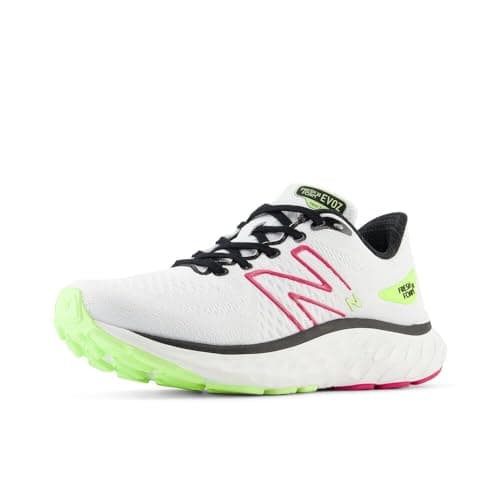 New Balance Women's Fresh Foam X Evoz V3 Running Shoe, White/Carnival Pink/Bleached Lime Glo, 5.5