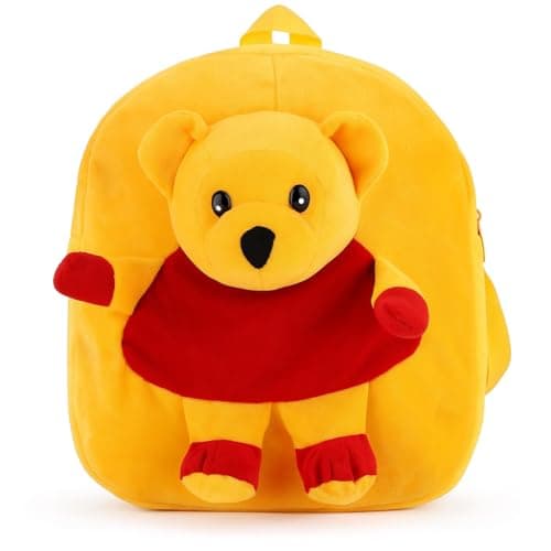 CARTBRINK Kids Plush Teddy Backpack – Soft Rabbit School Bag for Toddlers & Preschool, Cute Animal Backpack with Adjustable Straps – Lightweight & Comfortable for Boys & Girls (YELLOW)