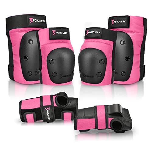 Forzueby AdultKids Knee Pads Elbow Pads Wrist Guards 6 in 1 Protective Gear Set for Inline Roller Skating Skateboarding Scooter BMX etc