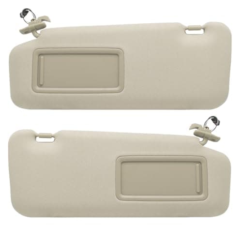 NHILES Left Driver & Right Passenger Sun Visor Compatible with Mazda CX-9 2010-2015 Sun Visor Replacement Number TD11-69-320C-75 TD12-69-320C-75 TD11-69-270B-75 TD12-69-270B-75 Color:Beige