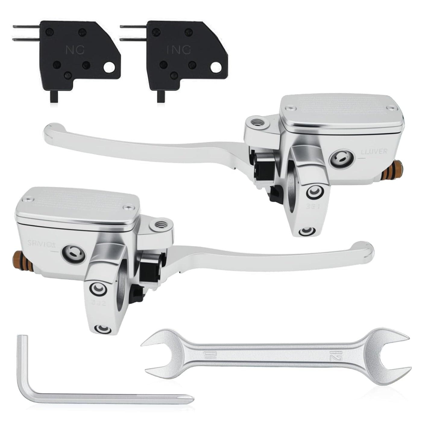 Triumilynn Universal 1 25mm Brake Master Cylinder Lever Motorcycle Replacement for Honda Yamaha Suzuki Kawasaki Hydraulic Clutch Brake Goldwing Left Right Set Chrome