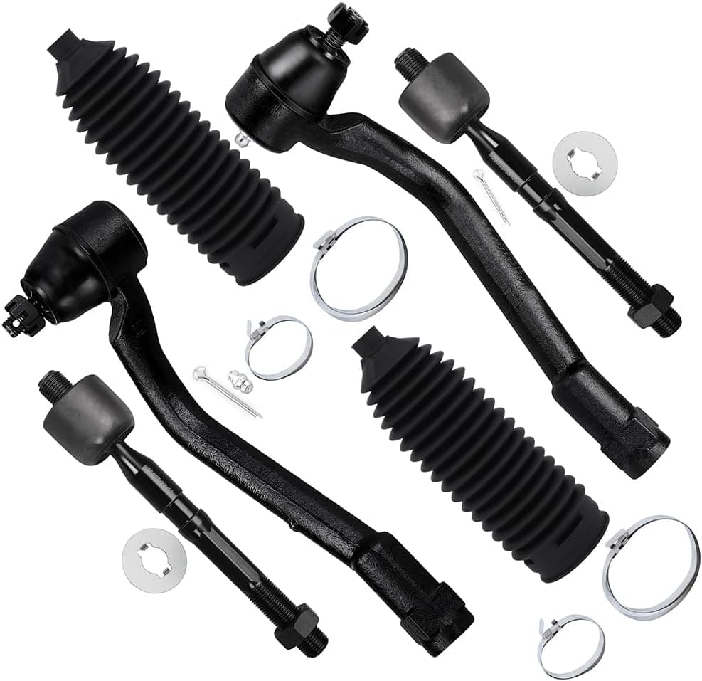 SCITOO 6pcs Front Suspension Kit Outer Inner Tie Rod End with Boot Replacement for Hyundai and Kia Models
