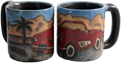 One 1 MARA STONEWARE COLLECTION 16 Ounce Coffee or Tea Cup Collectible Dinner Mug Sports Car Design