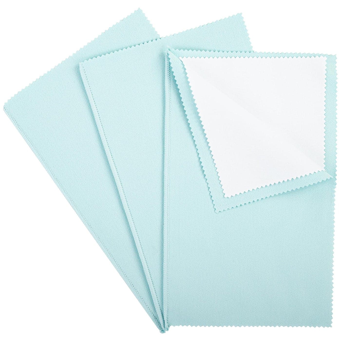 CATIFLIN 3PCS Sea Blue Silver Polishing Cloths 10x12 Jewelry Cleaning Cloths for Gold Silver Platinum Watch Coin Tarnish Remover Reusable Streak for Jewelry Lovers