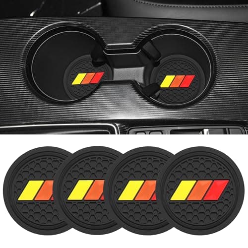 YOSRTER 4PCS Cup Holder Insert Coasters for Toyota Accessories Tundra Tacoma Highlander 4Runner Rav4 Camry AntiSlip Drink Cup Mat 275 Inch TriColor Cup Liners for Toyota Interior AccessoriesBlack