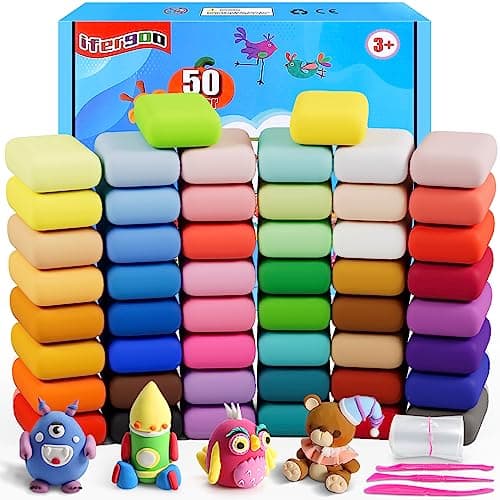 Modeling Clay 50 Colors Air Dry Clay DIY Molding Magic Clay for Slime add ins Slime Supplies Kids Toys Set for Boys and Girls