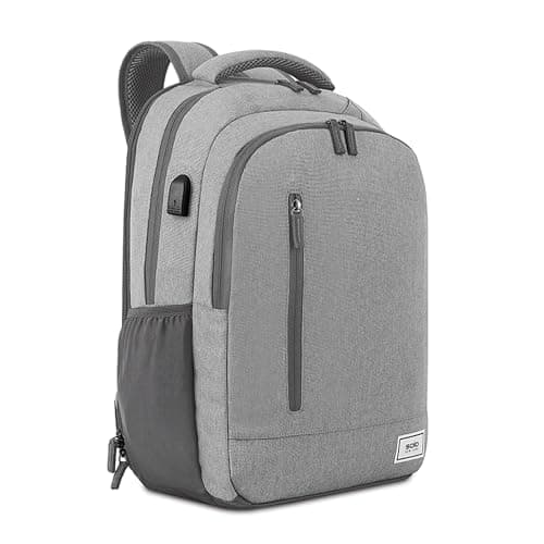 Solo New York Laptop Backpack for Women & Men -Carry On Bookbag for Travel & Work, Lightweight Bag, Side Mesh Pockets, Fits 15.6" Computer - Re:Define, Grey
