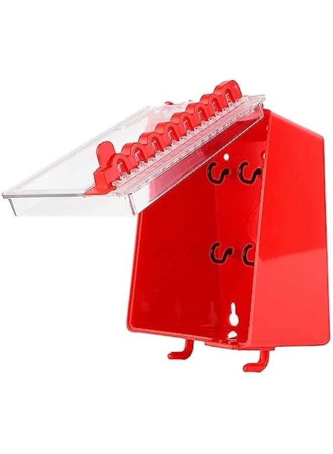 Lockout Tagout Box Kit, Safety Lockout Box, Loto Station Wall Mount, Safety Group Padlock Box, with 8 Hole Positions Hanging, for Lockout Tagout Safety