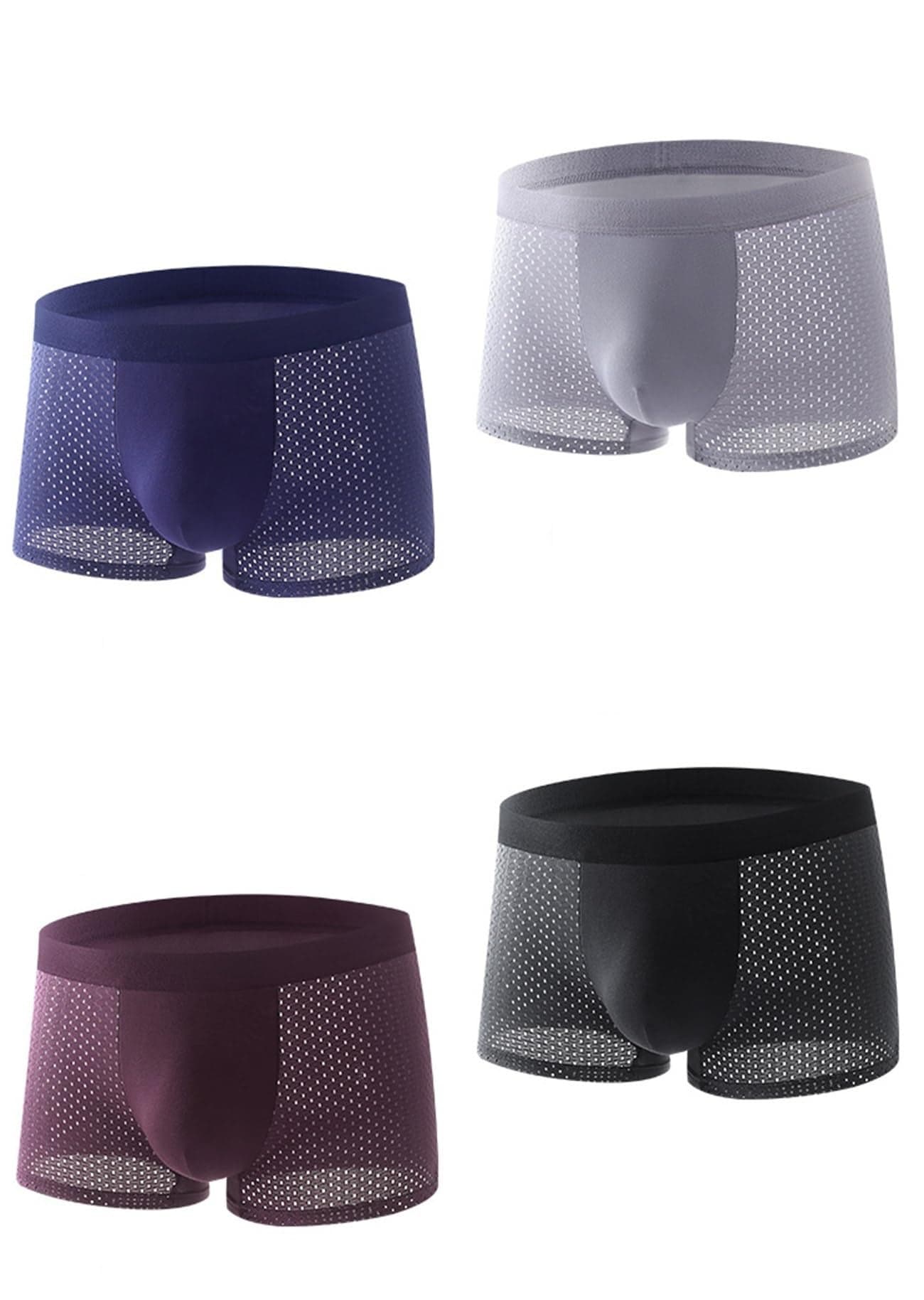 Lymio Men Underwear || Men Underwear Trunk || Pack of 4 (Air-Grey-Black-Blue-Maroon-4XL) Multicolour