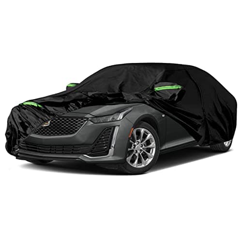 Waterproof Car Covers Replace for 2019-2025 Cadillac CT5, 6 Layers All Weather Car Cover with Zipper Door & Windproof Bands for Snow Rain Dust Hail Protection (CT5)