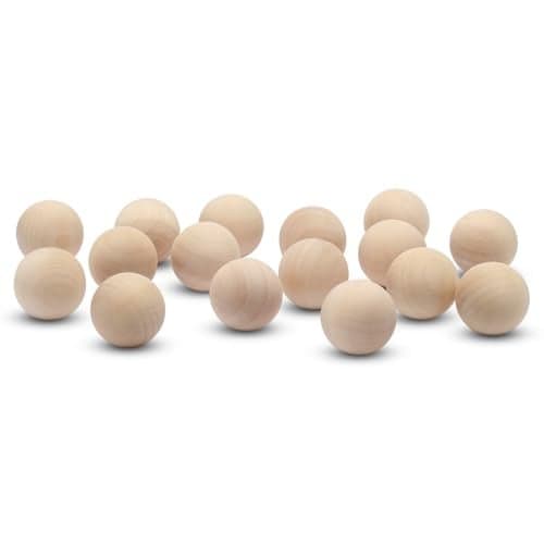 1 inch Wooden Round Ball, Bag of 50 Unfinished Natural Round Hardwood Balls, Smooth Birch Balls, for Crafts and DIY Projects (1 inch Diameter) by Woodpeckers