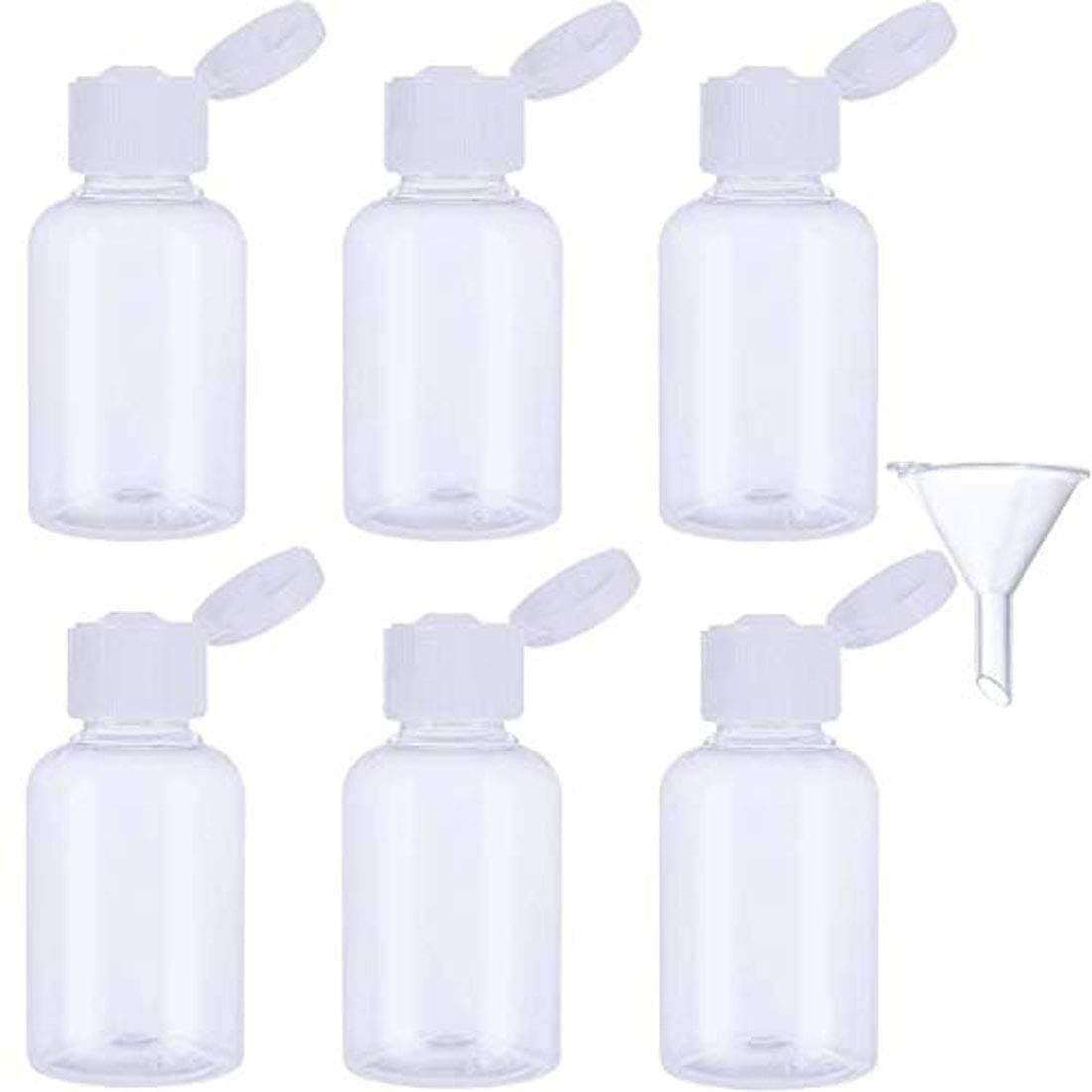 DIY Crafts 18 Pcs White Plastic Air Flight Travel Bottle Set with Small Funnel 50 mlAs per Choise 18 Pcs White