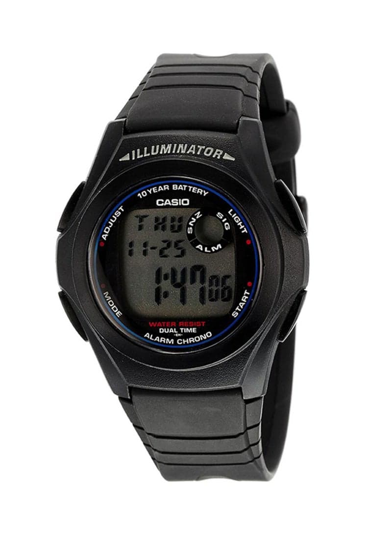 Men Silicone Digital Wrist Watch F-200W-1A - 40 mm - Black