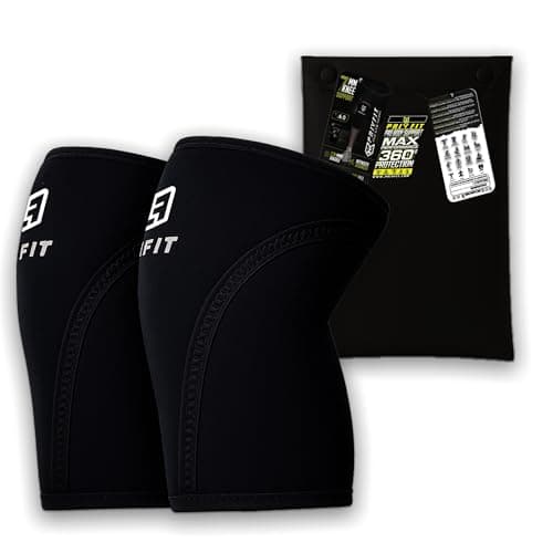 PRIVFIT Neoprene 7Mm Thick Heavy-Duty Professional Knee Workout Compression Support For Weightlifting, Powerlifting & Crossfit - 1 Pair Black XL, Swelling