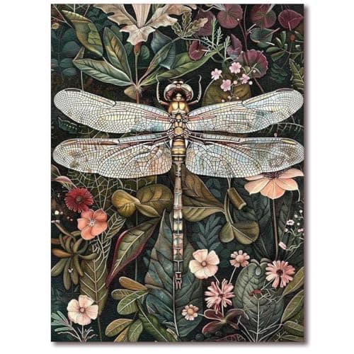 Dragonfly Stamped Cross Stitch Kits for Adults Embroidery Kits for Beginners Adults11 CT Patterns Dimensions Counted Cross Stitch Kits for Adults Arts Craft 12x16 inch