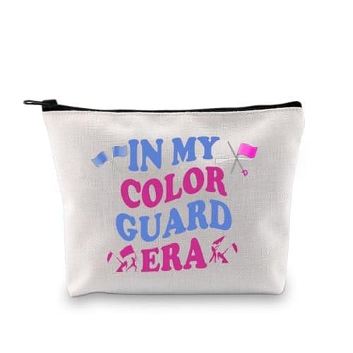 XYANFA Color Guard Makeup Bag Flag Girl Gift Senior Color Guard Gift Birthday Zipper Pouch In My Color Guard Era Color Guard Mom Gift (IN MY COLOR GUARD)