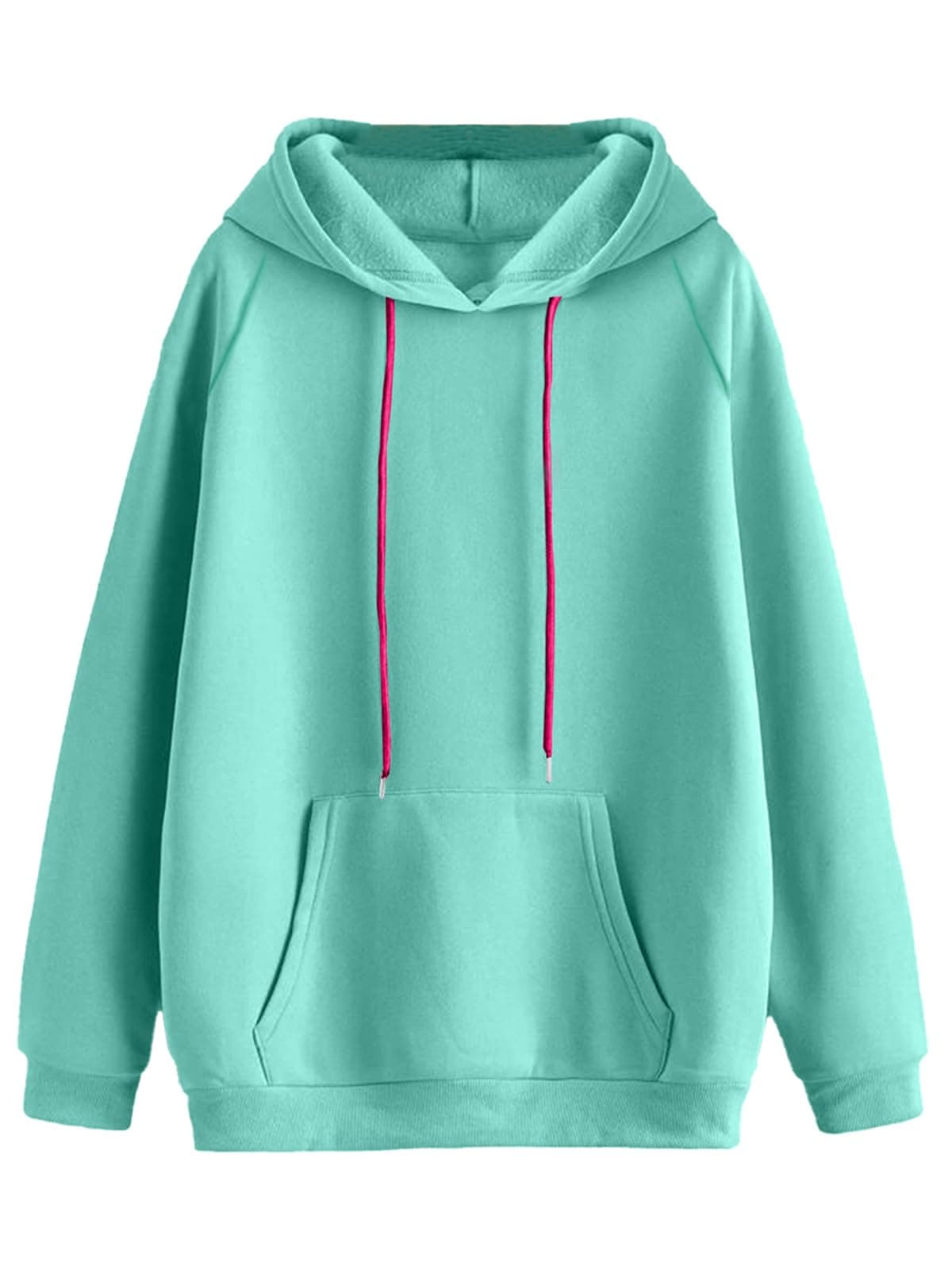 JUNEBERRY® Cotton Fleece Regular Fit Solid Sweatshirt Jumper Hoodie for Women (JHD0423GNPL21_L) Green