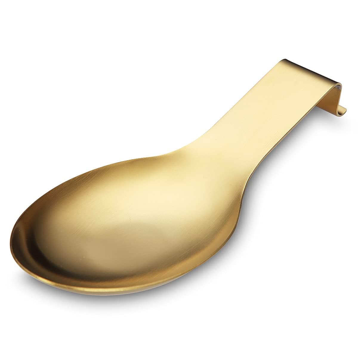 Matte Gold Spoon Rest Stainless Steel Spoon Holder for Stove Top kitchen utensils Holder for Ladles Tongs Spatula Stove Spoon Holder Pot Lid Holder Dishwasher Safe 1PC95 Inch