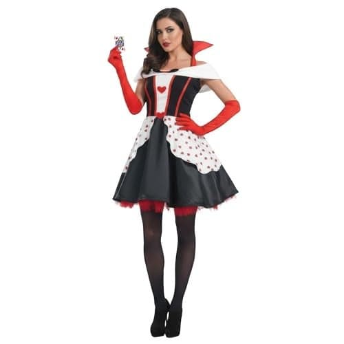fun shack Queen of Hearts Costume for Women, Red Queen Outfit, Heart Costume for Adults, Womens Halloween Costumes, Medium