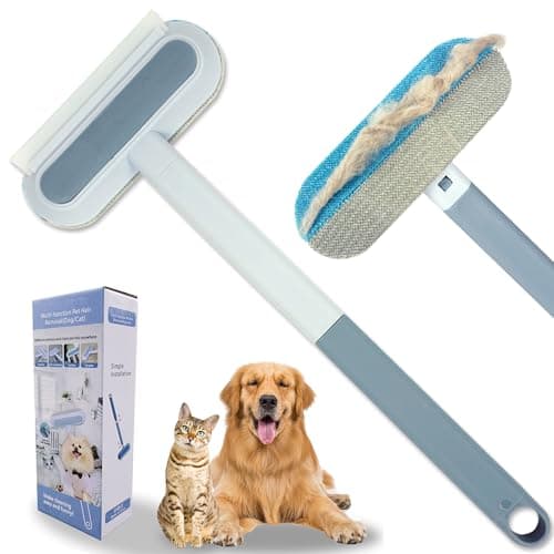 Pet Hair Removal Tool, Dog and Cat Hair Remover for Couch Carpet Furniture, 4 in 1 Multifunctional Pet Hair Removal Broom, Cleaning Brush for Window Tile, Reusable Washable, 1 Piece