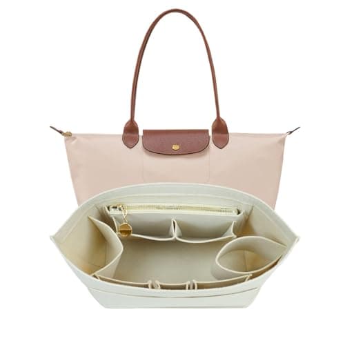Lckaey Organizer Insert for Longchamp Le Pliage, Premium Felt Bag For Handbag Women Purse Large Long Champ organizer 2025beige-M