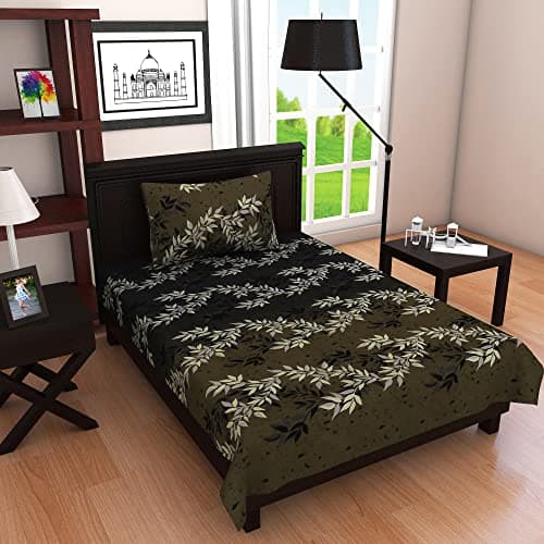 COZY FURNISH Super Soft Brushed Microfiber Cotton Single Bedsheet with Pillow Cover, 60x90 Inches, Brown Red