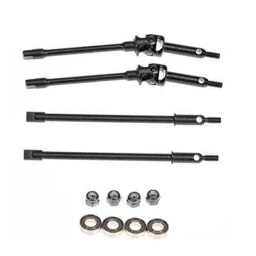 RampCrab Steel Universal Joint Drive Shaft for SCX24 AX24 124 RC Crawler Car Inside4mm Length 1 Pair Front Rear Axle Shafts Upgrades Parts for SCX24 Bronco Deadbolt JLU Gladiator C10