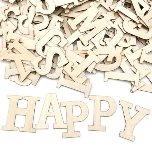 Wooden Letters for Crafts 4 Inch Unfinished Capital Wooden Alphabet LettersNumbers Wood Letters for DIY Painting Arts Home Decorations Spelling Learning64Pcs