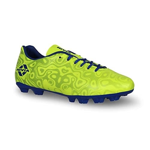 Nivia Carbonite 5.0 Football Shoes for Men, Sports and Athletic Footwear with PVC Synthetic Leather Upper, Comfortable Football Shoes (Sulphur Green) UK - 9