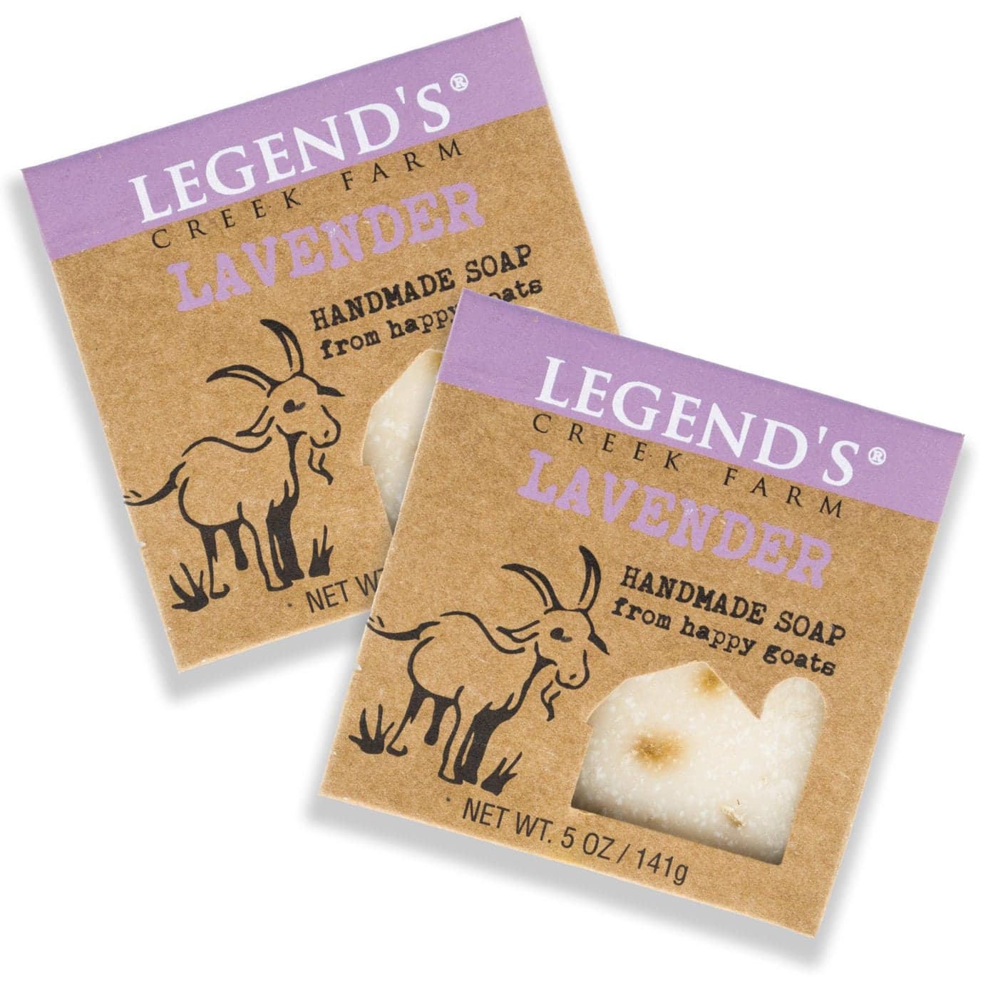 Legends Creek Farm Goat Milk Soap Cleansing Moisturizing Bar for Hands and Body 5 Oz Creamy Lather Nourishing Gentle Natural Soap for Sensitive Skin Handmade in USA Lavender Pack of 2