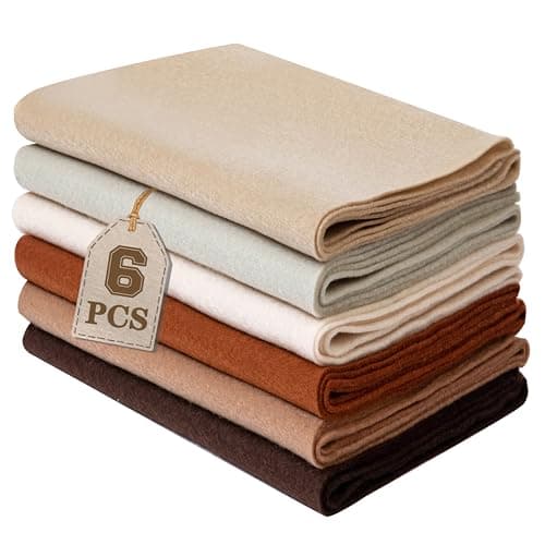 HaoFeiJH 6 Rolls 8x20 Soft Felt Fabric Sheets 16mm Thick Assorted Earth Tone Colors Nonwoven Felt for DIY Craft Sewing Patchwork and Projects