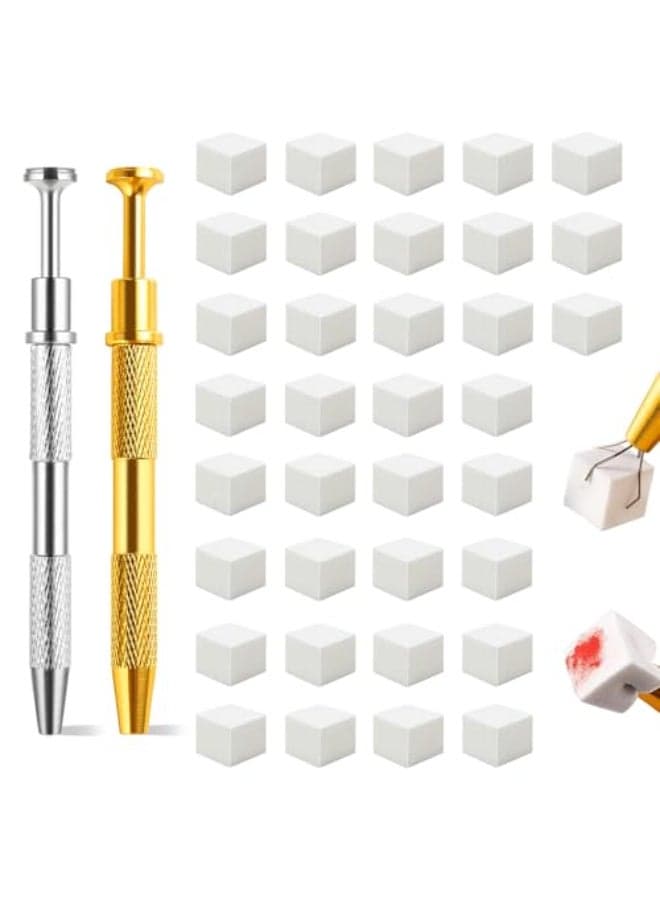 Eiito 100Pcs Soft Nail Sponges for Ombre With 2Pack Grabbing Pen Aura Manicure Nail Art Tools Silvergold