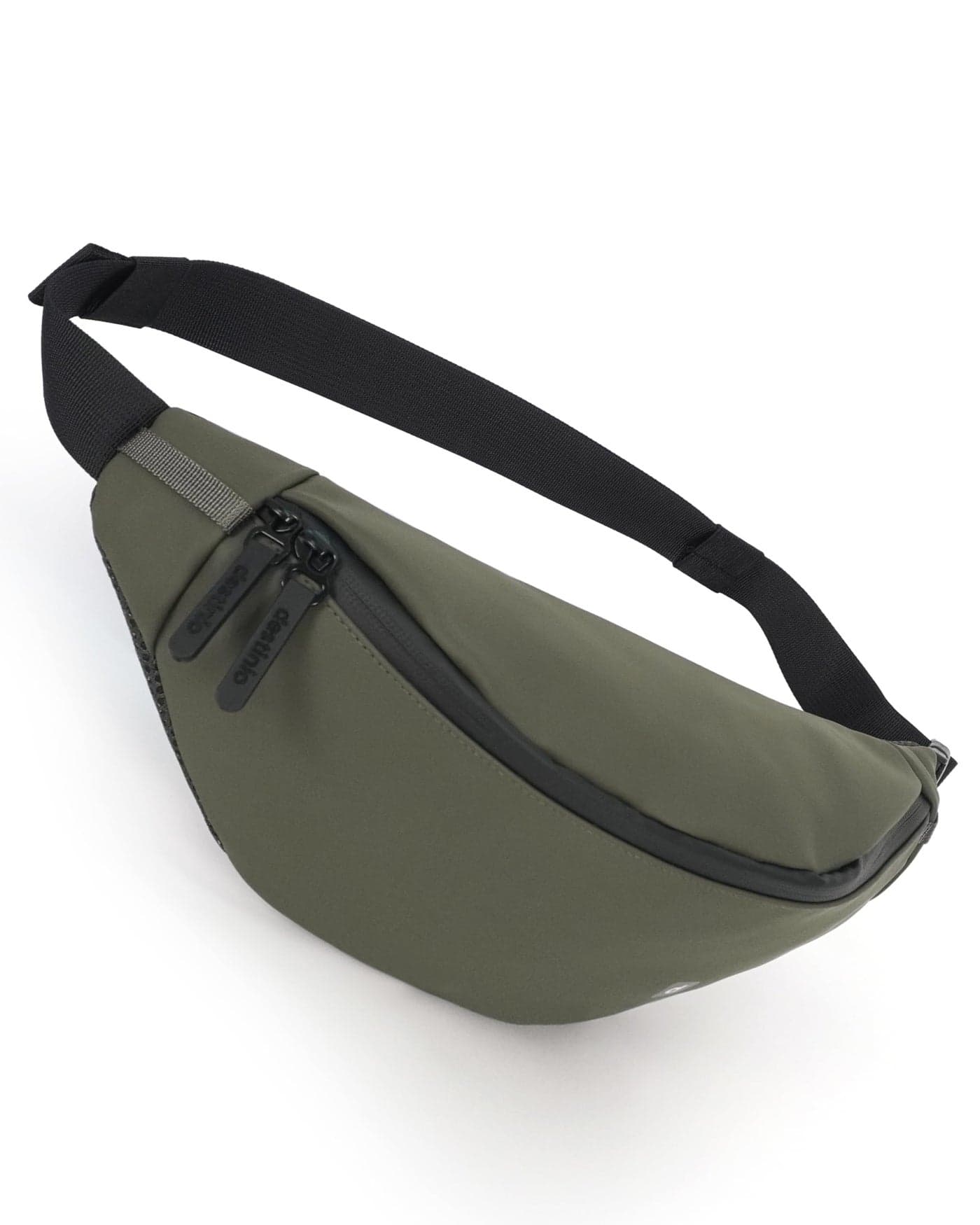 Destinio Waist Bag for Man Woman - Anti Theft, Waterproof Zippers and Back Pocket - Large Travel Waist Pouch, Fanny Pack, Belt & Hip Bag for Hiking, Passport, Gym (Olive Green)