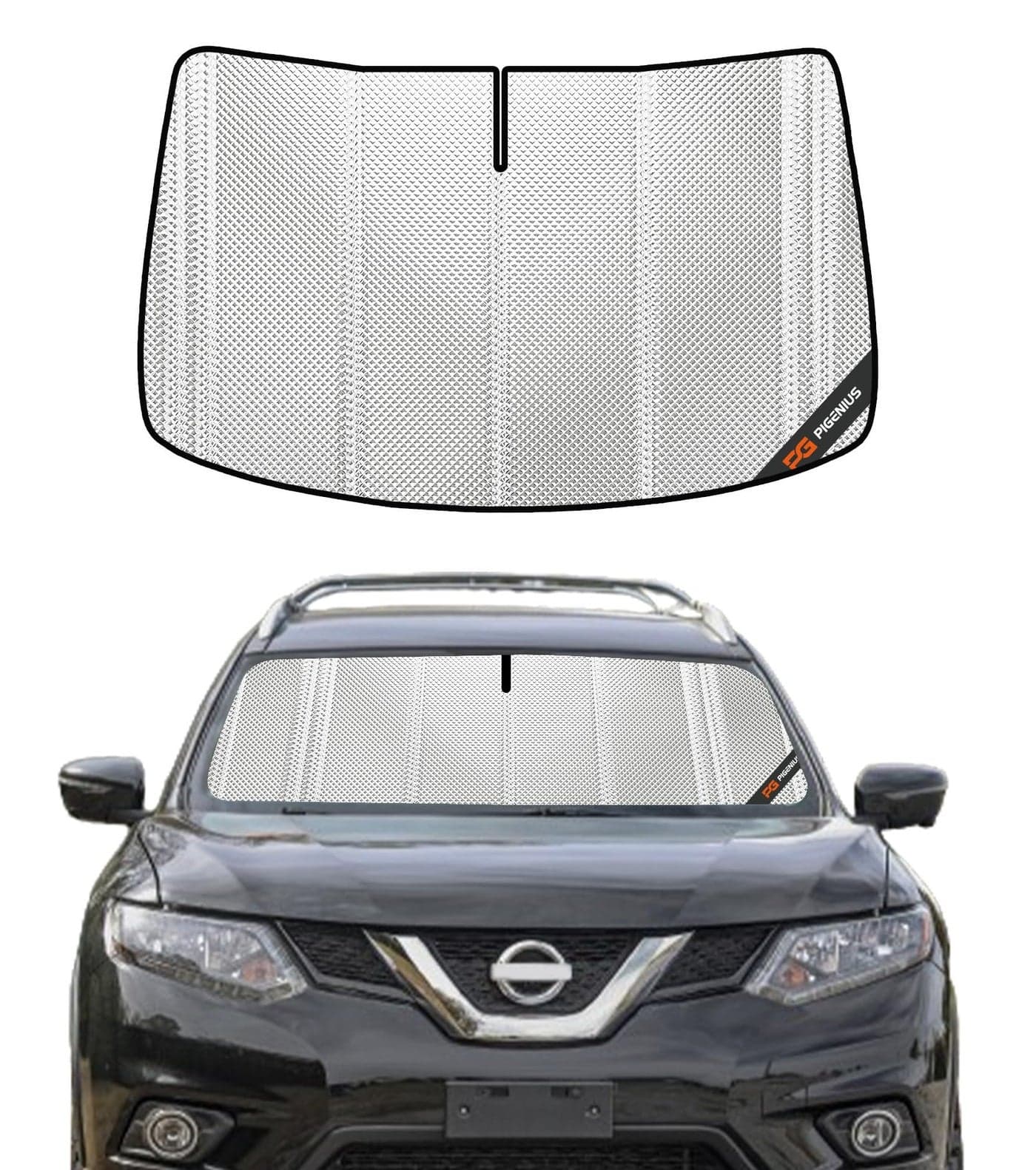 Pigenius Windshield Sun Shade for Nissan Rogue 20142020 Without Rearview Mirror Mounted Camera Full Coverage Rearview Mirror Shade for Ultimate Protection