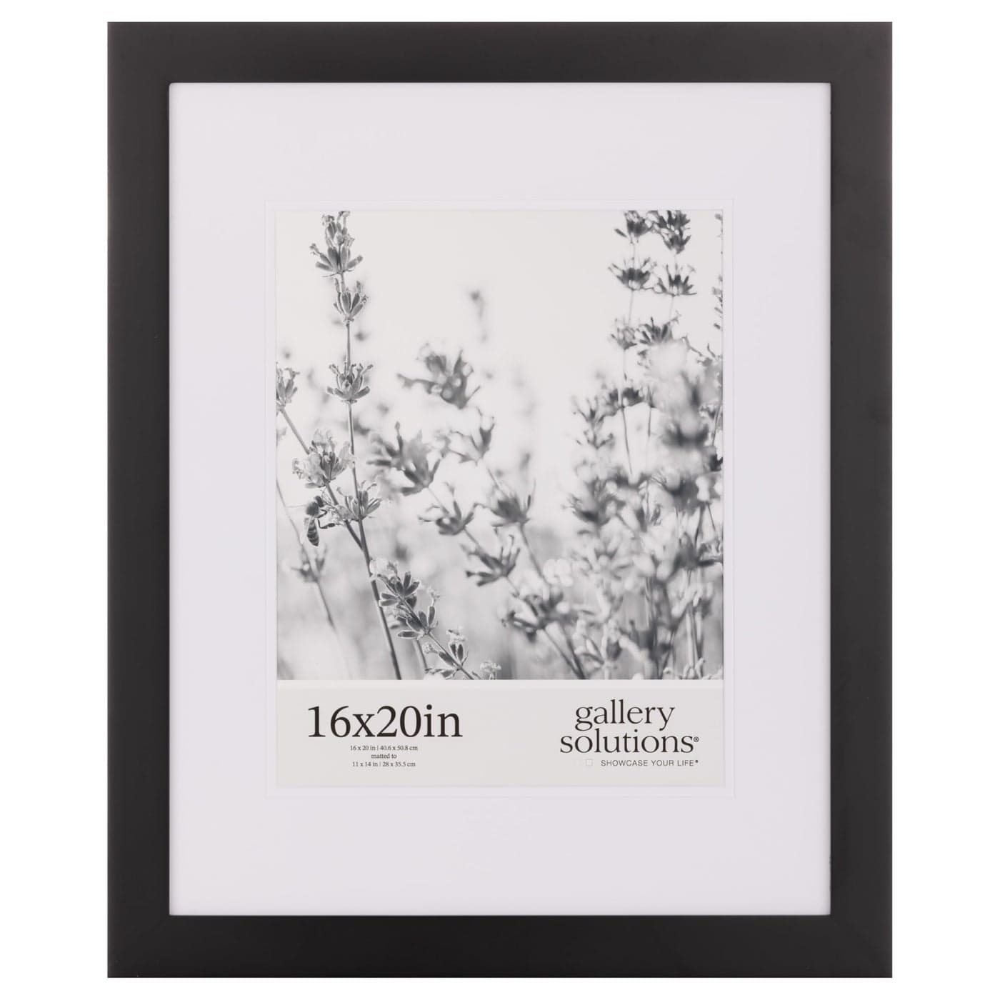 Gallery Solutions 16x20 Black Wall Picture Frame Double White Mat Matted for 11x14 Image Versatile Display Option for Your Cherished Memories Rectangular Tabletop White Poster Frame