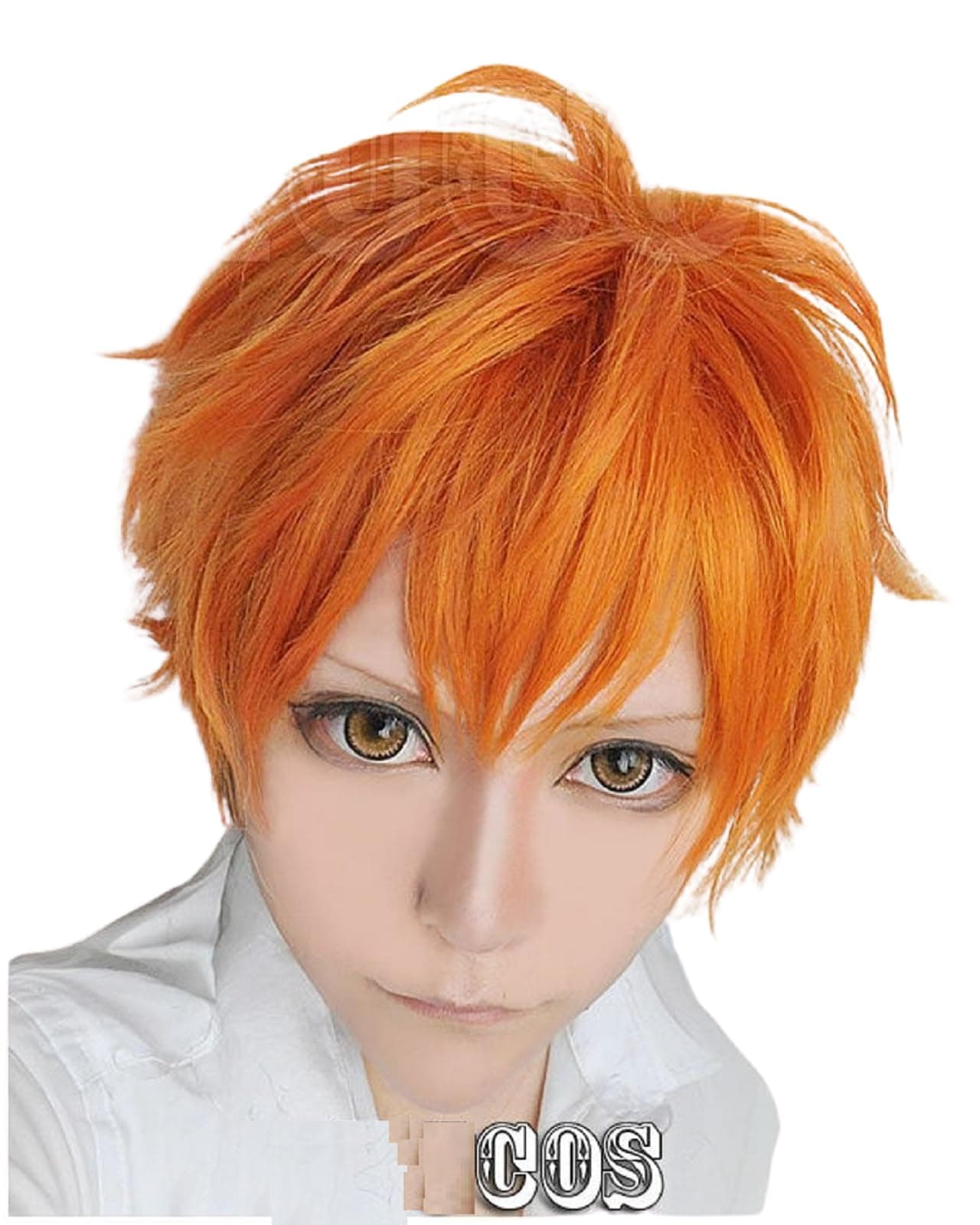 mainlead Japan Anime Layered Orange Cosplay Halloween Wig