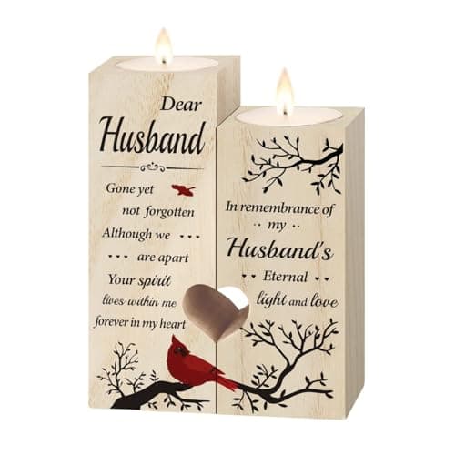 Memorial Gifts - Memorial Candlestick Gift for Loss of Husband - Sympathy Gifts for Loss of Husband, Bereavement Gift,in Memory of Loved One