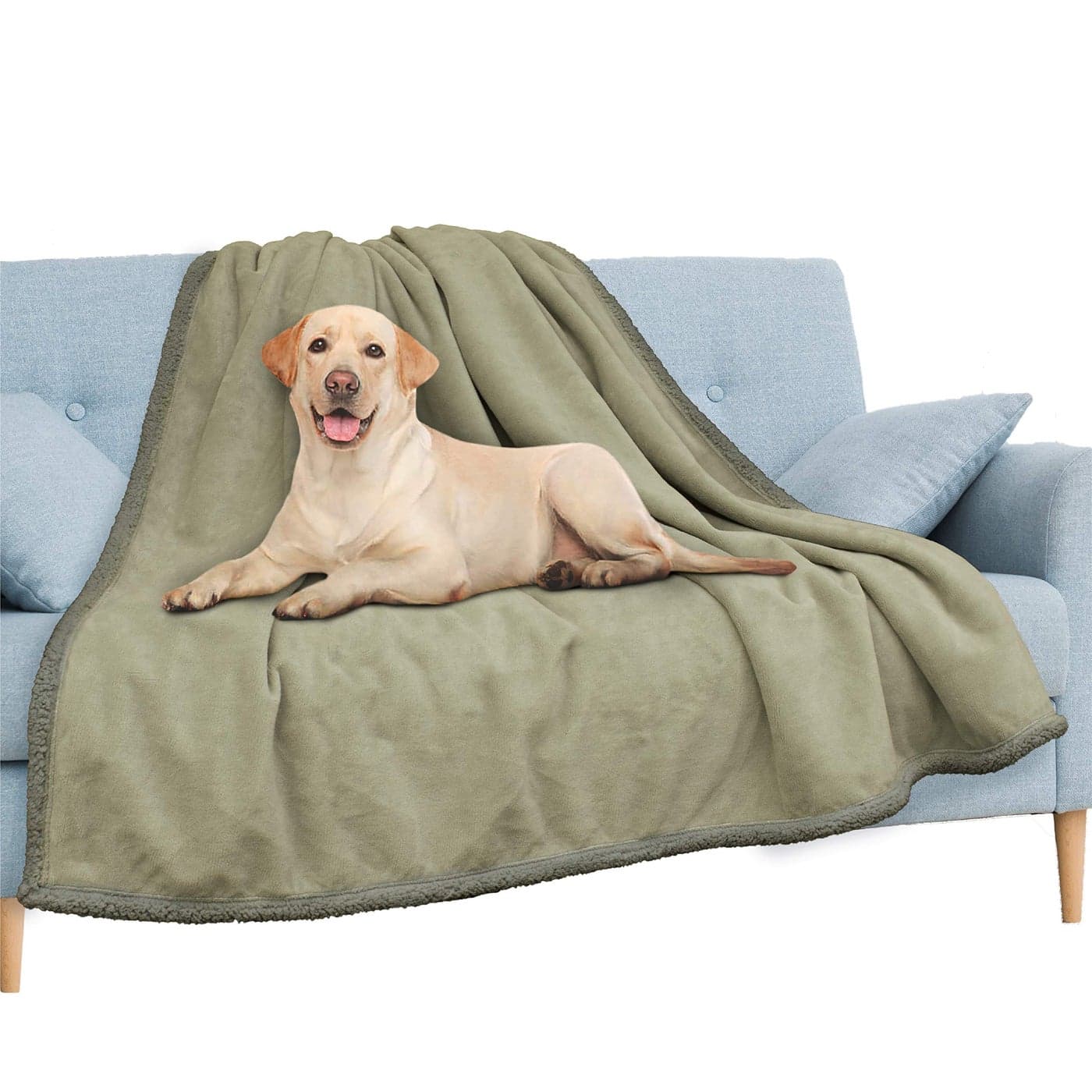 PAVILIA Waterproof Blanket for Couch Sofa Waterproof Dog Blanket for Large Dog Puppy Cat Pet Blanket Protector Plush Soft Warm Fuzzy Sherpa Blanket Bed Throw Taupe 60x80
