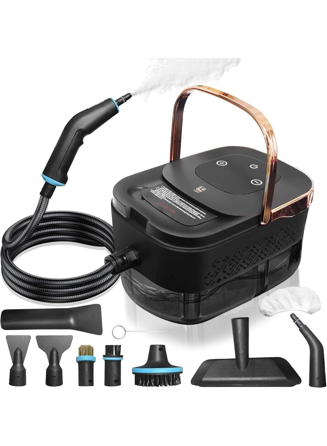 2500W Pressurized Steam Cleaner with 1.25L Water Tank and 12 Attachments, Portable Steamer for Home, Car & Kitchen