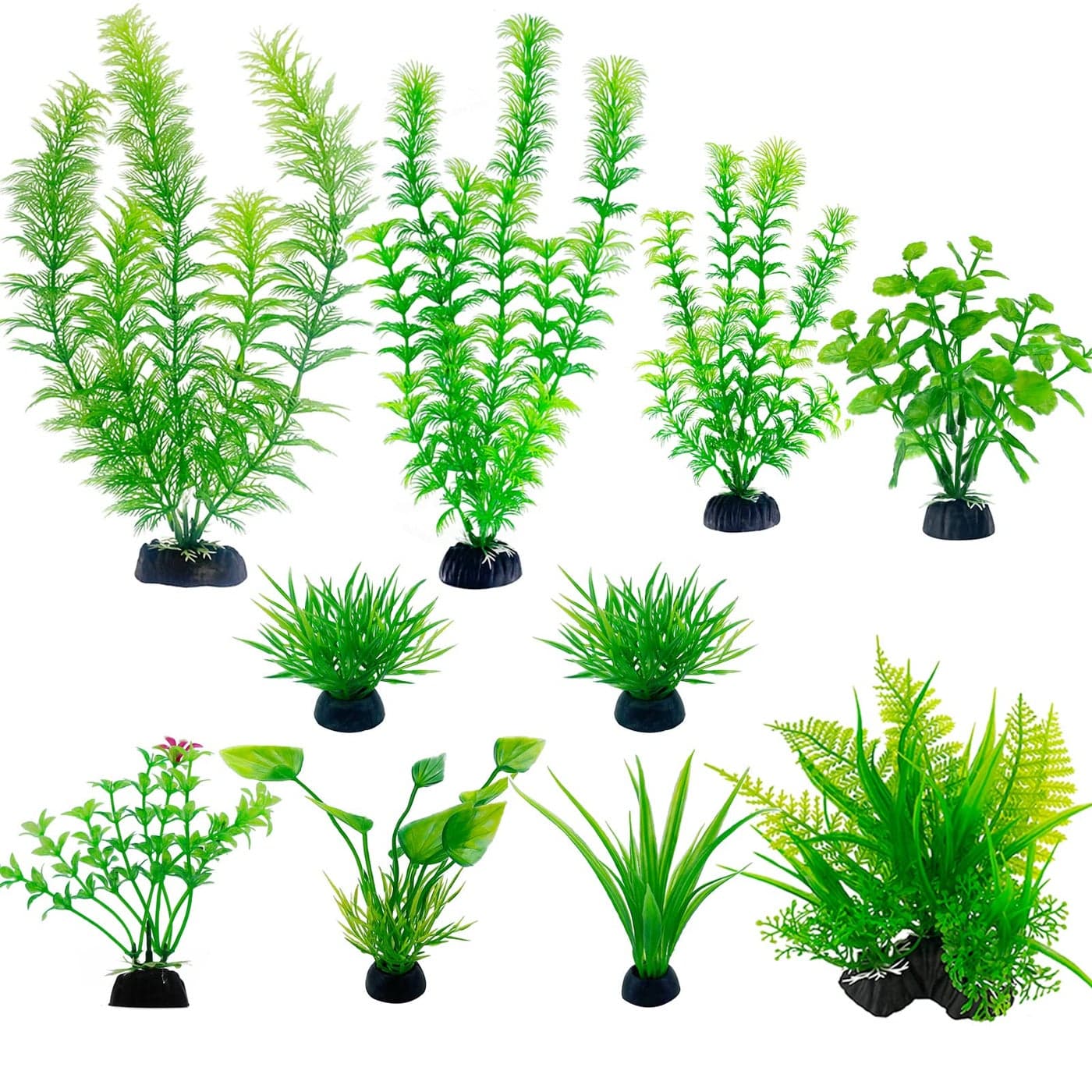 TANOMA Artificial Aquarium Plants Plastic Fake Plants for Aquarium Fish Tank Realistic Plant 10PCS
