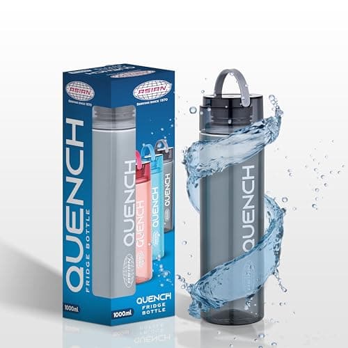 Asian Plastowares - Quench Water Bottle - 1 Litre | Lightweight Plastic Bottle for Home, School & Office | BPA-Free, Leak-Proof, Durable & Easy-to-Carry | Fridge Bottle | Wine