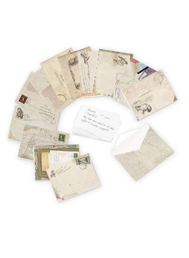 72Pcs Mini Vintage Envelope Small Handmade Gift Card Envelopes Holders for DIY Birthday Party, Greeting Cards