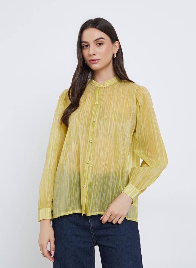 Take Two Striped Buttoned Oversized Blouse