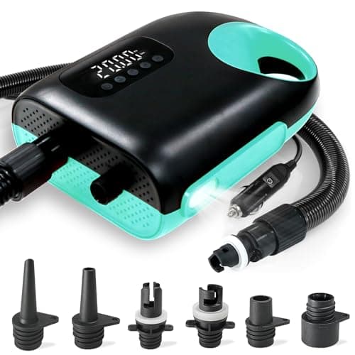 Karltion 20PSI Paddle Board Pump-Portable Electric SUP Air Pump, Dual Stage Inflation & Deflation SUP PUMP, 110W Paddleboard Pump with Auto-Off Function & 12V DC Car Connector for Paddle Board, Kayaks