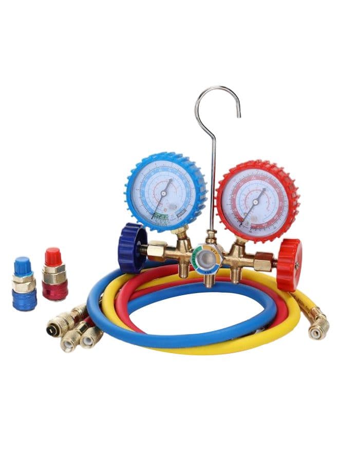 Air conditioning pressure gauge 536 household air conditioning fluorination dual meter car fluorination set three-way R134a refrigerant digital pressure gauge with a pair of 134 straight column connectors